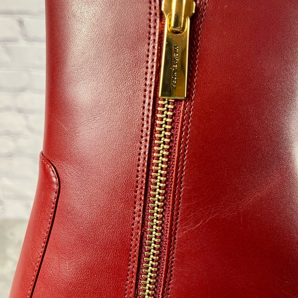 Brand New Michael Michael Kors Red Leather Rue Leather stiletto Booties 9M - Picture 7 of 14